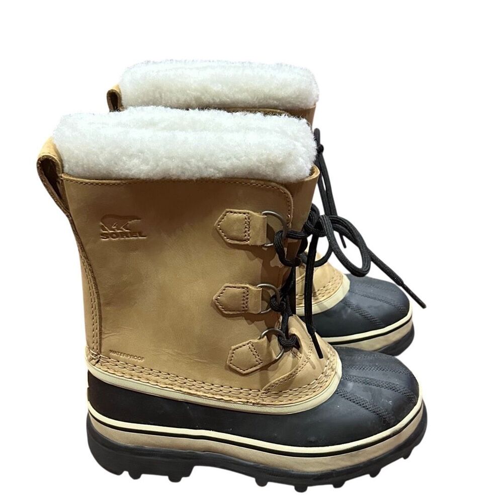 Sorel Caribou Boot in Buff NWT Size Youth 4 - Picture 5 of 11
